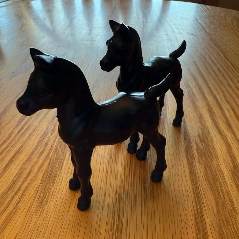 Set of 2 Vintage Black Foals